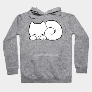 Sleepy Cat - White Hoodie